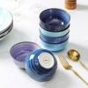 imageSelamica Ceramic 12 Oz Dessert Bowls Set Small Cereal Bowls for Kitchen 47 Inch Ice Cream Bowls for Snack Side Dishes Dips Microwave Dishwasher Safe Set of 6 Gradient ColorGradient Blue