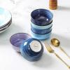 imageSelamica Ceramic 12 Oz Dessert Bowls Set Small Cereal Bowls for Kitchen 47 Inch Ice Cream Bowls for Snack Side Dishes Dips Microwave Dishwasher Safe Set of 6 Gradient ColorGradient Blue