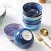 imageSelamica Ceramic 12 Oz Dessert Bowls Set Small Cereal Bowls for Kitchen 47 Inch Ice Cream Bowls for Snack Side Dishes Dips Microwave Dishwasher Safe Set of 6 Gradient ColorGradient Blue