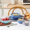 imageSelamica Ceramic 12 Oz Dessert Bowls Set Small Cereal Bowls for Kitchen 47 Inch Ice Cream Bowls for Snack Side Dishes Dips Microwave Dishwasher Safe Set of 6 Gradient ColorGradient Blue