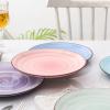 imageSelamica Ceramic 8 inch Dinner Plates Small Dessert Salad Plates Porcelain Serving Plate for Appetizer Pancakes Steak Set of 6 Gradient ColorGradient Color