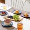 imageSelamica Ceramic 8 inch Dinner Plates Small Dessert Salad Plates Porcelain Serving Plate for Appetizer Pancakes Steak Set of 6 Gradient ColorGradient Blue