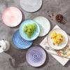 imageSelamica Ceramic 8 inch Dinner Plates Small Dessert Salad Plates Porcelain Serving Plate for Appetizer Pancakes Steak Set of 6 Gradient ColorGradient Color
