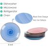 imageSelamica Ceramic 8 inch Dinner Plates Small Dessert Salad Plates Porcelain Serving Plate for Appetizer Pancakes Steak Set of 6 Gradient ColorGradient Color