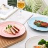 imageSelamica Ceramic 8 inch Dinner Plates Small Dessert Salad Plates Porcelain Serving Plate for Appetizer Pancakes Steak Set of 6 Gradient ColorGradient Color
