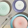 imageSelamica Ceramic 8 inch Dinner Plates Small Dessert Salad Plates Porcelain Serving Plate for Appetizer Pancakes Steak Set of 6 Gradient ColorGradient Color