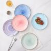 imageSelamica Ceramic 8 inch Dinner Plates Small Dessert Salad Plates Porcelain Serving Plate for Appetizer Pancakes Steak Set of 6 Gradient ColorGradient Color