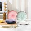 imageSelamica Ceramic 8 inch Dinner Plates Small Dessert Salad Plates Porcelain Serving Plate for Appetizer Pancakes Steak Set of 6 Gradient ColorGradient Color