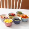 imageSelamica Ceramic 8oz Bouillon Cups 4 Inch Small Dessert Bowls for Soup Dipping Sauce Coffee Cupping Microwave Dishwasher Safe Set of 6 Gradient ColorAssorted Colors