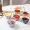 imageSelamica Ceramic 8oz Bouillon Cups 4 Inch Small Dessert Bowls for Soup Dipping Sauce Coffee Cupping Microwave Dishwasher Safe Set of 6 Gradient ColorAssorted Colors