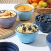 imageSelamica Ceramic 8oz Bouillon Cups 4 Inch Small Dessert Bowls for Soup Dipping Sauce Coffee Cupping Microwave Dishwasher Safe Set of 6 Gradient ColorGradient Blue