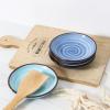 imageSelamica Ceramic Spoon Rest for Stove Top 46 Inch Cooking Spoon Holder for Kitchen Counter Stackable Utensil Rest Holder for Spatula Ladles Tong Coffee Spoon Set of 4 Gradient ColorGradient Blue