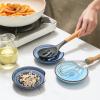 imageSelamica Ceramic Spoon Rest for Stove Top 46 Inch Cooking Spoon Holder for Kitchen Counter Stackable Utensil Rest Holder for Spatula Ladles Tong Coffee Spoon Set of 4 Gradient ColorGradient Blue