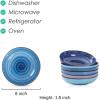 imageSelamica Porcelain 26 Ounce Salad Pasta Bowls 8 inch Wide and Shallow Serving bowls Microwave ampamp Dishwasher Safe Sturdy ampamp Stackable Set of 6 Gradient ColorGradient Blue