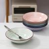 imageSelamica Porcelain 30oz Pasta Bowls Set of 6 Bowl Plates 8 Inch Soup Bowls Wide and Shallow Stackable Salad Bowls for Kitchen Microwave Oven Safe Set of 6 Gradient ColorGradient Color