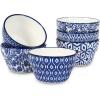 imageSelamica Ceramic 8oz Bouillon Cups 4 Inch Small Dessert Bowls for Soup Dipping Sauce Coffee Cupping Microwave Dishwasher Safe Set of 6 Gradient ColorVintage Blue