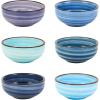 imageSelamica Ceramic Dipping Bowls 27 OZ Soy Sauce Dish Set 3 inch Small Dip Bowls Mini Bowls for Side Dish Appetizers Sushi BBQ Ketchup Set of 6 Gradient ColorGradient Blue