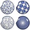 imageSelamica Ceramic Spoon Rest for Stove Top 46 Inch Cooking Spoon Holder for Kitchen Counter Stackable Utensil Rest Holder for Spatula Ladles Tong Coffee Spoon Set of 4 Gradient ColorVintage Blue