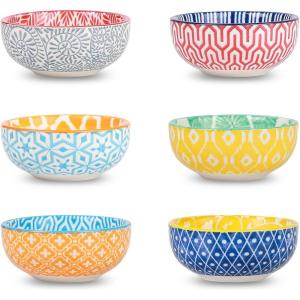 imageSelamica Ceramic Dipping Bowls 27 OZ Soy Sauce Dish Set 3 inch Small Dip Bowls Mini Bowls for Side Dish Appetizers Sushi BBQ Ketchup Set of 6 Gradient ColorAssorted Colors