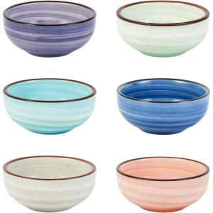 imageSelamica Ceramic Dipping Bowls 27 OZ Soy Sauce Dish Set 3 inch Small Dip Bowls Mini Bowls for Side Dish Appetizers Sushi BBQ Ketchup Set of 6 Gradient ColorGradient Color