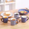 imageSelamica 16 oz Porcelain Coffee Mugs Set Ceramic Tea Cup with Handle dishwasher oven microwave safe Pack of 6 Vintage BlueVintage Blue