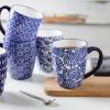 imageSelamica 16 oz Porcelain Coffee Mugs Set Ceramic Tea Cup with Handle dishwasher oven microwave safe Pack of 6 Vintage BlueVintage Blue