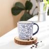 imageSelamica 16 oz Porcelain Coffee Mugs Set Ceramic Tea Cup with Handle dishwasher oven microwave safe Pack of 6 Vintage BlueVintage Blue