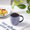 imageSelamica 16 oz Porcelain Coffee Mugs Set Ceramic Tea Cup with Handle dishwasher oven microwave safe Pack of 6 Vintage BlueVintage Blue