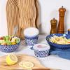 imageSelamica 6 oz Ramekins with Lids Oven Safe Creme Brulee Ramekins Souffle Dishes with Covers Pudding Custard Cups Stackable Ceramic Mini Ramekin Bowls Set for Baking Dipping Set of 6 Assorted ColorsVintage Blue