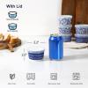 imageSelamica 6 oz Ramekins with Lids Oven Safe Creme Brulee Ramekins Souffle Dishes with Covers Pudding Custard Cups Stackable Ceramic Mini Ramekin Bowls Set for Baking Dipping Set of 6 Assorted ColorsVintage Blue