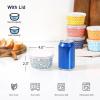 imageSelamica 6 oz Ramekins with Lids Oven Safe Creme Brulee Ramekins Souffle Dishes with Covers Pudding Custard Cups Stackable Ceramic Mini Ramekin Bowls Set for Baking Dipping Set of 6 Assorted ColorsAssorted Colors
