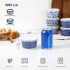 imageSelamica 6 oz Ramekins with Lids Oven Safe Creme Brulee Ramekins Souffle Dishes with Covers Pudding Custard Cups Stackable Ceramic Mini Ramekin Bowls Set for Baking Dipping Set of 6 Assorted ColorsVintage Blue