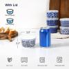 imageSelamica 6 oz Ramekins with Lids Oven Safe Creme Brulee Ramekins Souffle Dishes with Covers Pudding Custard Cups Stackable Ceramic Mini Ramekin Bowls Set for Baking Dipping Set of 6 Assorted ColorsVintage Blue