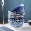 imageSelamica Blue and White Porcelain 20oz Cereal Bowl Set  Set of 6 6 inch Soup Bowls Ceramic bowls for Cereal Soup Salad and Pasta Vintage BlueVintage Blue