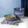 imageSelamica Blue and White Porcelain 20oz Cereal Bowl Set  Set of 6 6 inch Soup Bowls Ceramic bowls for Cereal Soup Salad and Pasta Vintage BlueVintage Blue