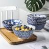 imageSelamica Blue and White Porcelain 20oz Cereal Bowl Set  Set of 6 6 inch Soup Bowls Ceramic bowls for Cereal Soup Salad and Pasta Vintage BlueVintage Blue