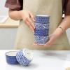 imageSelamica Ceramic 6 Oz Ramekins Oven Safe Creme Brulee Ramekins Souffle Dishes Custard Cups for Baking Mini Bowls for Pudding Dip Ice Cream Set of 6 Vintage BlueVintage Blue