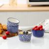 imageSelamica Ceramic 6 Oz Ramekins Oven Safe Creme Brulee Ramekins Souffle Dishes Custard Cups for Baking Mini Bowls for Pudding Dip Ice Cream Set of 6 Vintage BlueVintage Blue