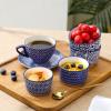 imageSelamica Ceramic 6 Oz Ramekins Oven Safe Creme Brulee Ramekins Souffle Dishes Custard Cups for Baking Mini Bowls for Pudding Dip Ice Cream Set of 6 Vintage BlueVintage Blue