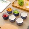 imageSelamica Ceramic 6 Oz Ramekins Oven Safe Creme Brulee Ramekins Souffle Dishes Custard Cups for Baking Mini Bowls for Pudding Dip Ice Cream Set of 6 Vintage BlueVintage Blue