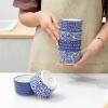 imageSelamica Ceramic 6 Oz Ramekins Oven Safe Creme Brulee Ramekins Souffle Dishes Custard Cups for Baking Mini Bowls for Pudding Dip Ice Cream Set of 6 Vintage BlueVintage Blue
