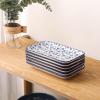 imageSelamica Ceramic 8 inch Rectangular Salad Plates Dinner Plates Pasta Dessert Plates for Appetizer Sushi Fruit  MicrowaveovenDishwasher Safe Set of 6 Vintage BlueVintage Blue