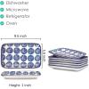 imageSelamica Ceramic 8 inch Rectangular Salad Plates Dinner Plates Pasta Dessert Plates for Appetizer Sushi Fruit  MicrowaveovenDishwasher Safe Set of 6 Vintage BlueVintage Blue