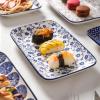 imageSelamica Ceramic 8 inch Rectangular Salad Plates Dinner Plates Pasta Dessert Plates for Appetizer Sushi Fruit  MicrowaveovenDishwasher Safe Set of 6 Vintage BlueVintage Blue