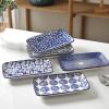 imageSelamica Ceramic 8 inch Rectangular Salad Plates Dinner Plates Pasta Dessert Plates for Appetizer Sushi Fruit  MicrowaveovenDishwasher Safe Set of 6 Vintage BlueVintage Blue