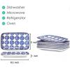 imageSelamica Ceramic 8 inch Rectangular Salad Plates Dinner Plates Pasta Dessert Plates for Appetizer Sushi Fruit  MicrowaveovenDishwasher Safe Set of 6 Vintage BlueVintage Blue