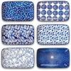 imageSelamica Ceramic 8 inch Rectangular Salad Plates Dinner Plates Pasta Dessert Plates for Appetizer Sushi Fruit  MicrowaveovenDishwasher Safe Set of 6 Vintage BlueVintage Blue