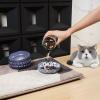 imageSelamica Ceramic Cat Food Bowls Set of 4 56 Inch Wide Shallow Cat BowlsDishes for Food and Water 8 OZ Small Flat Cat Feeding Bowls for Relief Whisker Fatigue Dishwasher Safe Vintage BlueVintage Blue