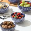 imageSelamica Ceramic Cereal Bowls Set of 6 24 Oz Deep Soup Bowls for Kitchen 59 Inch Porcelain Dessert Bowls for Salad Pasta Oatmeal Ramen Microwave Dishwasher Safe Set of 6 Vintage BlueVintage Blue