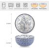 imageSelamica Ceramic Cereal Bowls Set of 6 24 Oz Deep Soup Bowls for Kitchen 59 Inch Porcelain Dessert Bowls for Salad Pasta Oatmeal Ramen Microwave Dishwasher Safe Set of 6 Vintage BlueVintage Blue